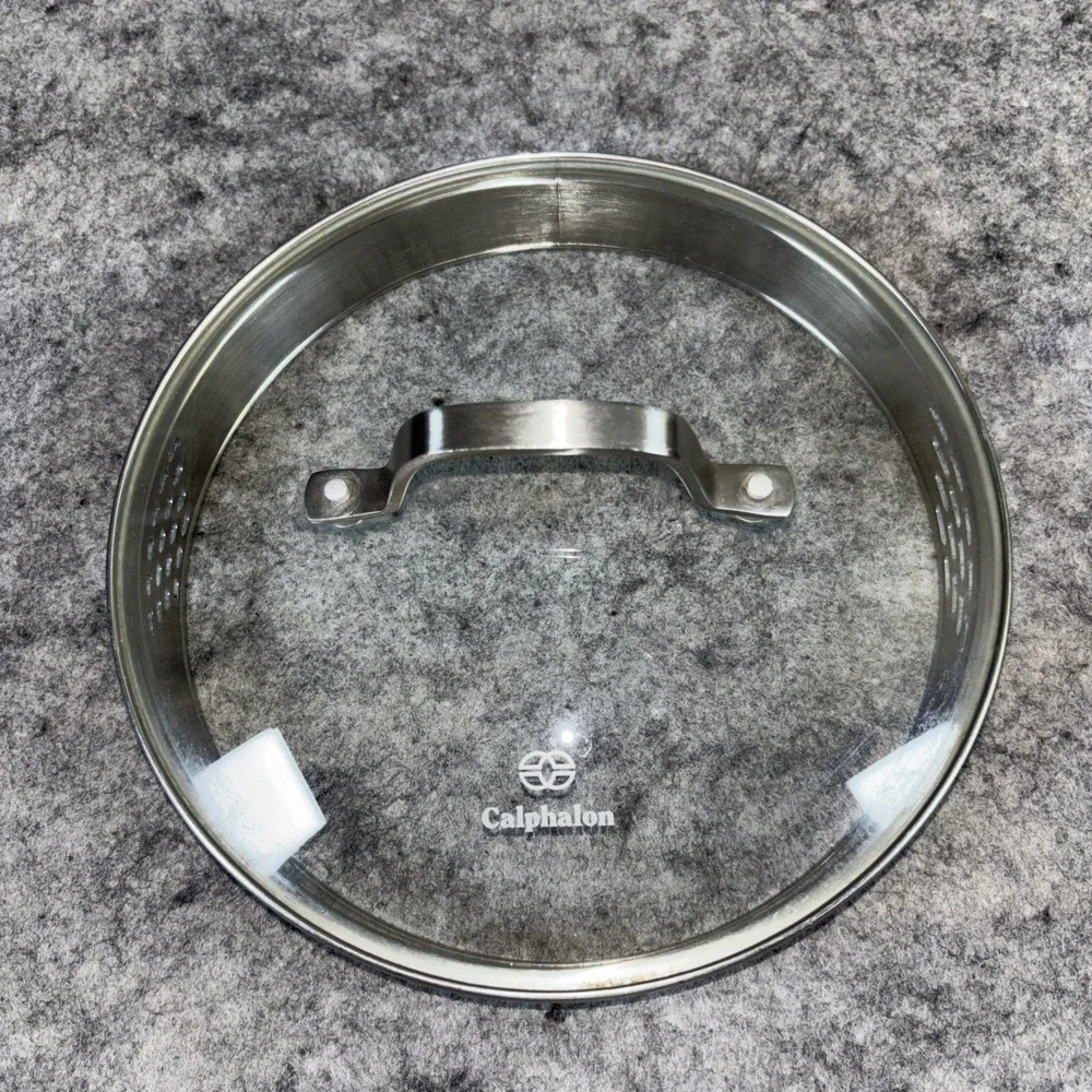 Calphalon Saucepan Glass Pot Lid Stainless Drain Vented Sides 8.5